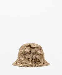 Mango Women's Lurex Straw Bucket Hat