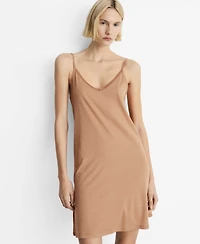 Mango Women's Lace Trim Cotton Nightdress