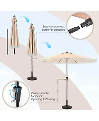 9 Ft Patio Umbrella with Sun-Protective Canopy for Patio Garden Pool