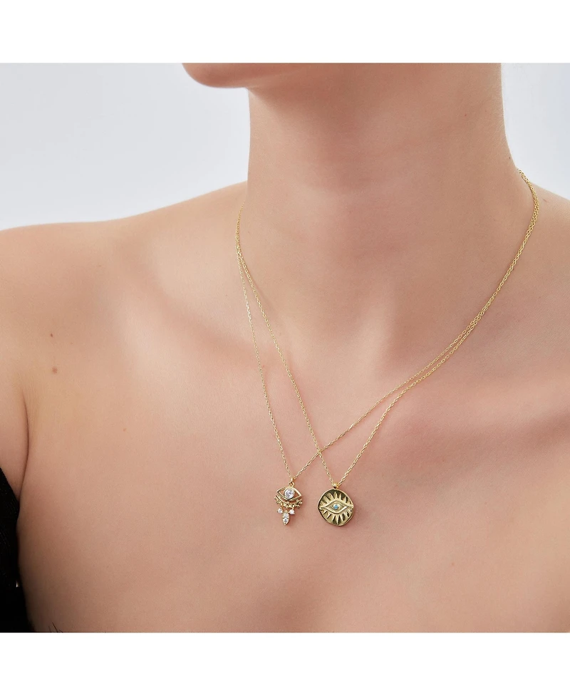 Spero London Eye Coin Sterling Silver Evil Necklace