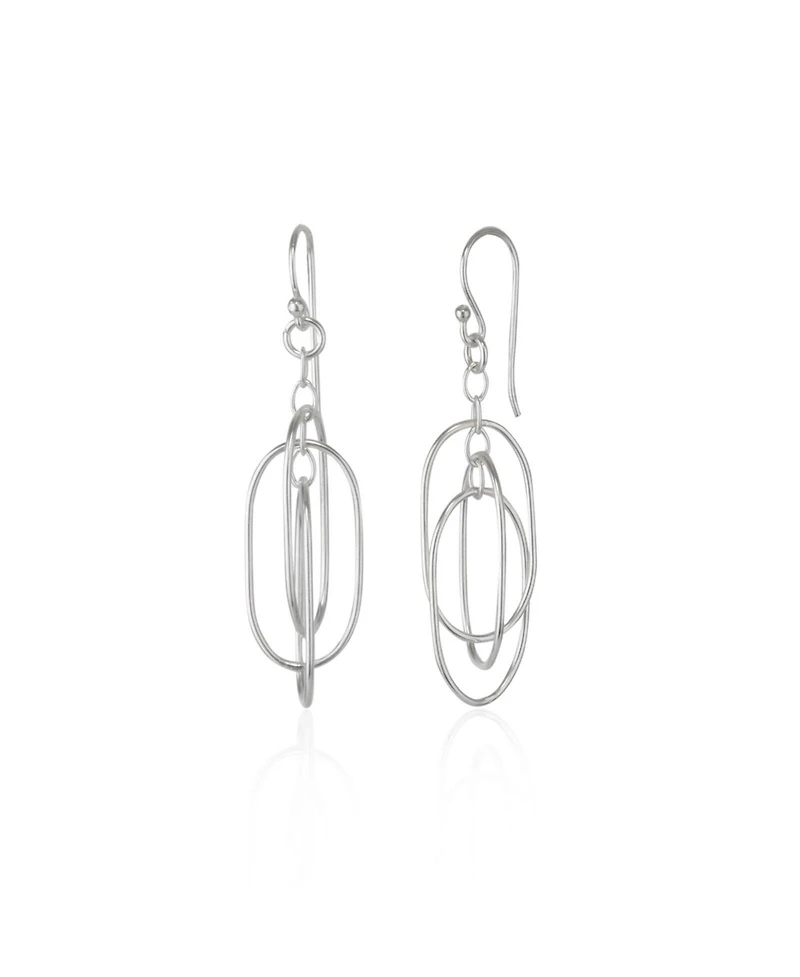 Spero London Nested Loop 3D Drop Earring in Sterling Silver