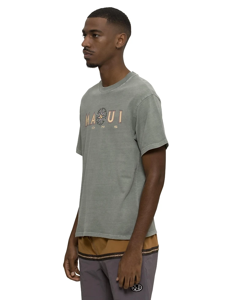 Maui and Sons Men's Compass Pigment Short Sleeve T-shirt