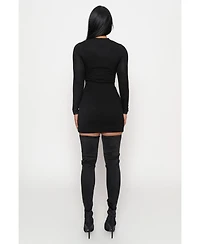 Jluxlabel Women's Scarf Draped Mini Dress