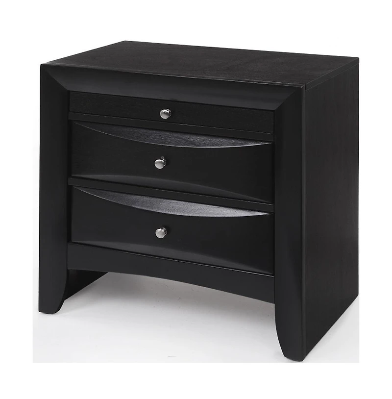 Three Drawer Solid Wood Nightstand – Functional and Elegant Bedroom Storage Solution