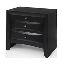 Three Drawer Solid Wood Nightstand – Functional and Elegant Bedroom Storage Solution