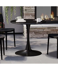 31.5" Round Outdoor Indoor Metal Cocktail Dining Table