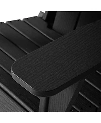 Outdoor Patio Hdpe Resin Folding Adirondack Chairs With Cup Holder and Phone (Set of Two)