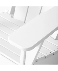 Outdoor Patio Hdpe Resin Folding Adirondack Chairs With Cup Holder and Phone (Set of Two)