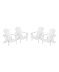 Outdoor Patio Hdpe Resin Folding Adirondack Chairs With Cup Holder and Phone Holder (Set of Four