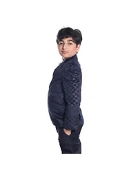 Elie Balleh Toddler Navy Slim Fit Gingham Blazer