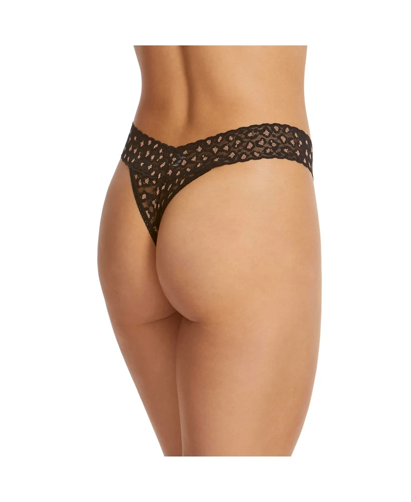 Hanky Panky Women's Cross-dyed Leopard Original Rise Thong Panty 3 pack