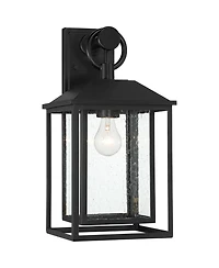 John Timberland Califa Mission Outdoor Wall Light Fixture Black Metal 18" Clear Seedy Glass for Post Exterior Barn Deck House Porch Yard Patio Ho