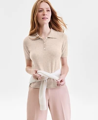 Charter Club Women's 100% Cashmere Short-Sleeve Polo Sweater, Macy's Exclusive