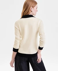 Charter Club Women's 100% Cashmere Colorblocked Collared Sweater, Macy's Exclusive