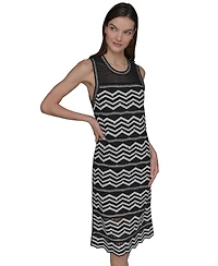Karl Lagerfeld Paris Women's Sleeveless Chevron Knit Dress