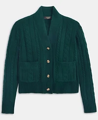 Charter Club Women's 100% Cashmere Cable-Knit Cropped Cardigan Sweater, Macy's Exclusive
