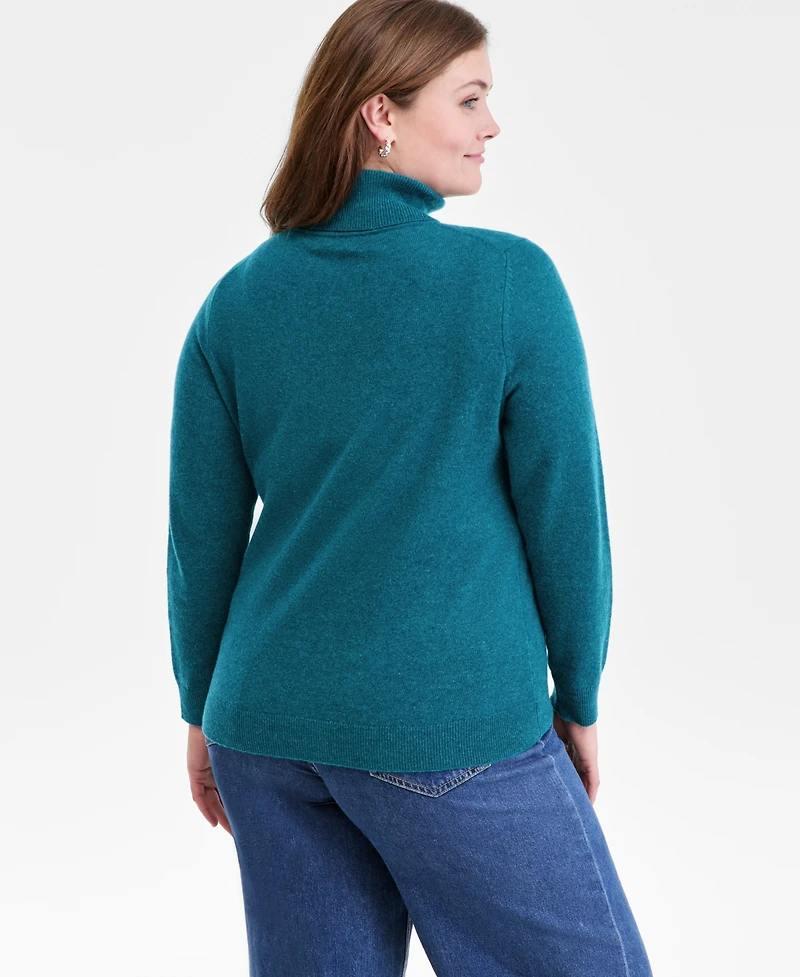 Charter Club Plus Size 100% Cashmere Turtleneck Sweater, Macy's Exclusive