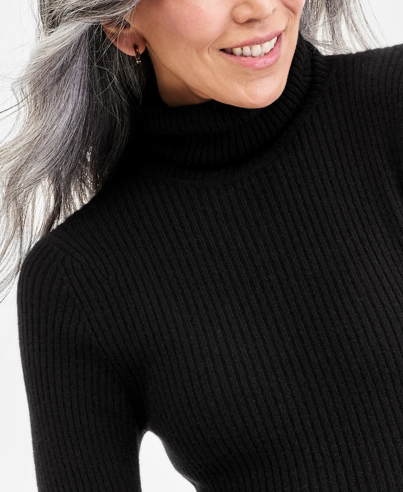 Charter Club Women's 100% Cashmere Turtleneck Midi Sweater Dress, Macy's Exclusive