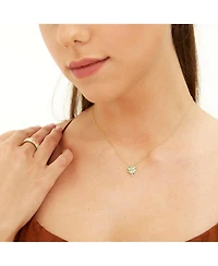 Spero London Four Leaf Clover Sterling Silver Necklace - Green