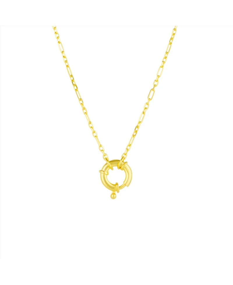 Spero London Large Lock Sterling Silver Chain Necklace