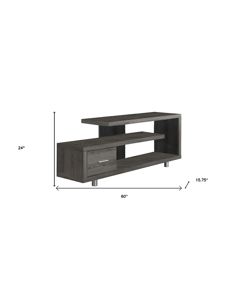 Wood Tv Stand with Open Shelving for Flat Screen TVs and Media Equipment