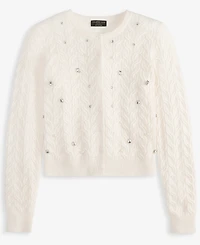 Charter Club Women's 100% Cashmere Embellished Cable-Knit Cardigan, Macy's Exclusive