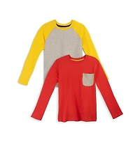Mightly Toddler Fair Trade Organic Cotton Long Sleeve T-Shirts, 2-pack