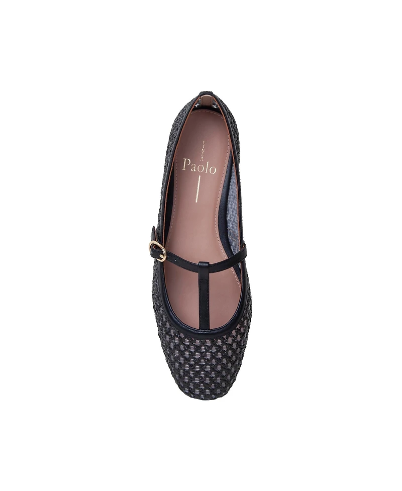 Monet | Raffia and Nappa Leather T-Strap Flats