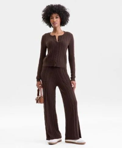 Charter Club Womens Cashmere Cable Knit Cardigan Sweater Pull On Pants Exclusively At Macys