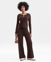 Charter Club Womens Cashmere Cable Knit Cardigan Sweater Pull On Pants Exclusively At Macys