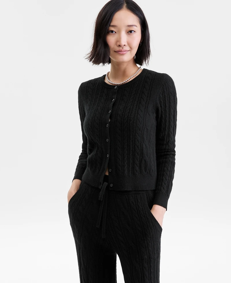 Charter Club Women's 100% Cashmere Cable-Knit Cardigan Sweater, Macy's Exclusive