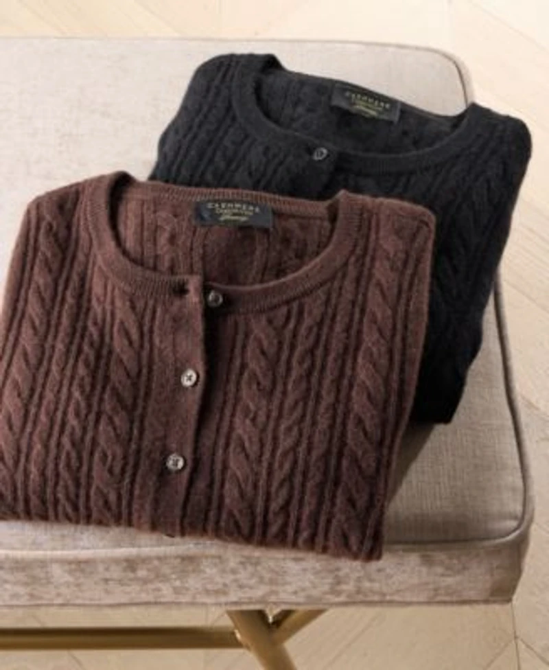 Charter Club Womens Cashmere Cable Knit Cardigan Sweater Pull On Pants Exclusively At Macys