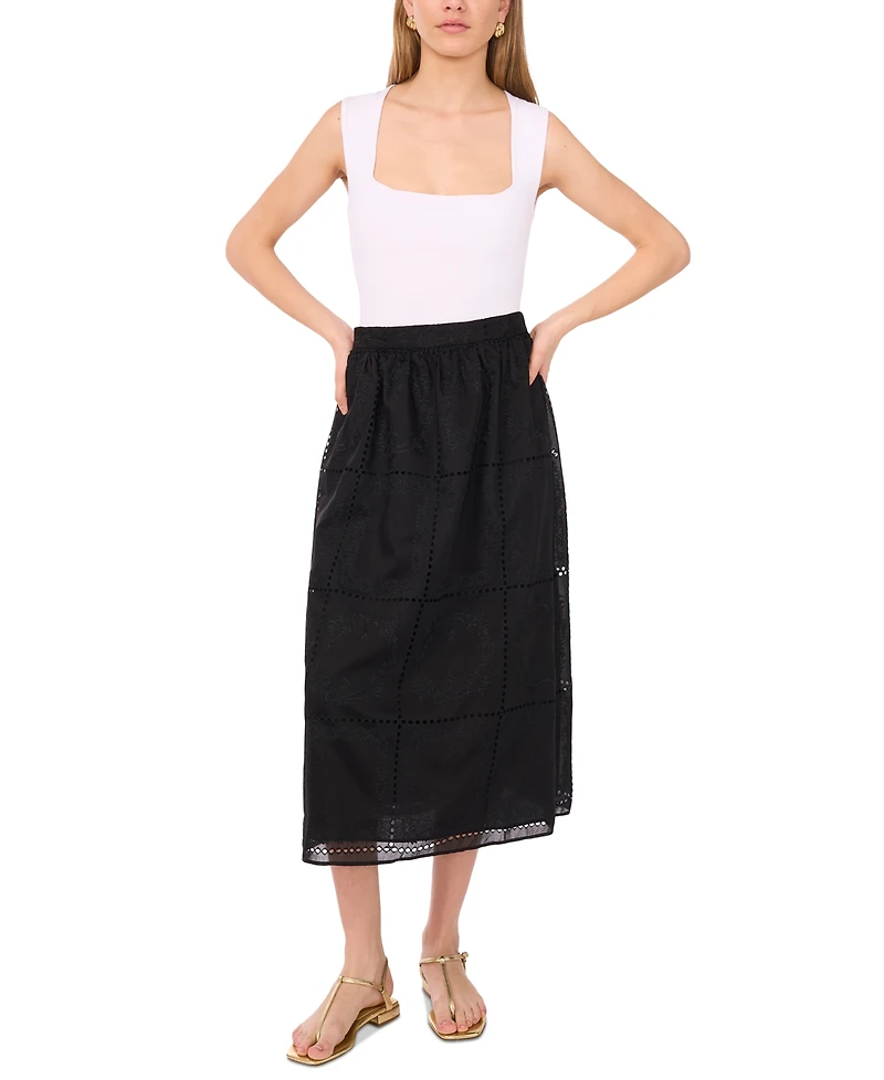 1.state Women's Embroidered Midi Skirt