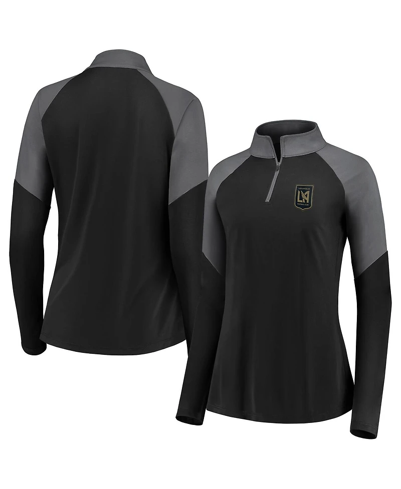 Fanatics Women's Black Lafc Interlock Quarter-Zip Pullover Sweatshirt