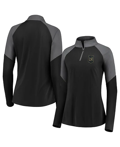 Fanatics Women's Black Lafc Interlock Quarter-Zip Pullover Sweatshirt