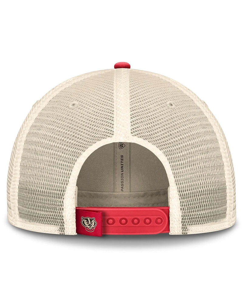 Top of the World Men's Red/Black Wisconsin Badgers Off-Road Trucker Adjustable Hat