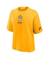 Nike Women's Gold Lsu Tigers Legacy Established Boxy T-Shirt