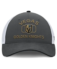 Fanatics Men's Gray/White Vegas Golden Knights Authentic Pro Rink Trucker Hat