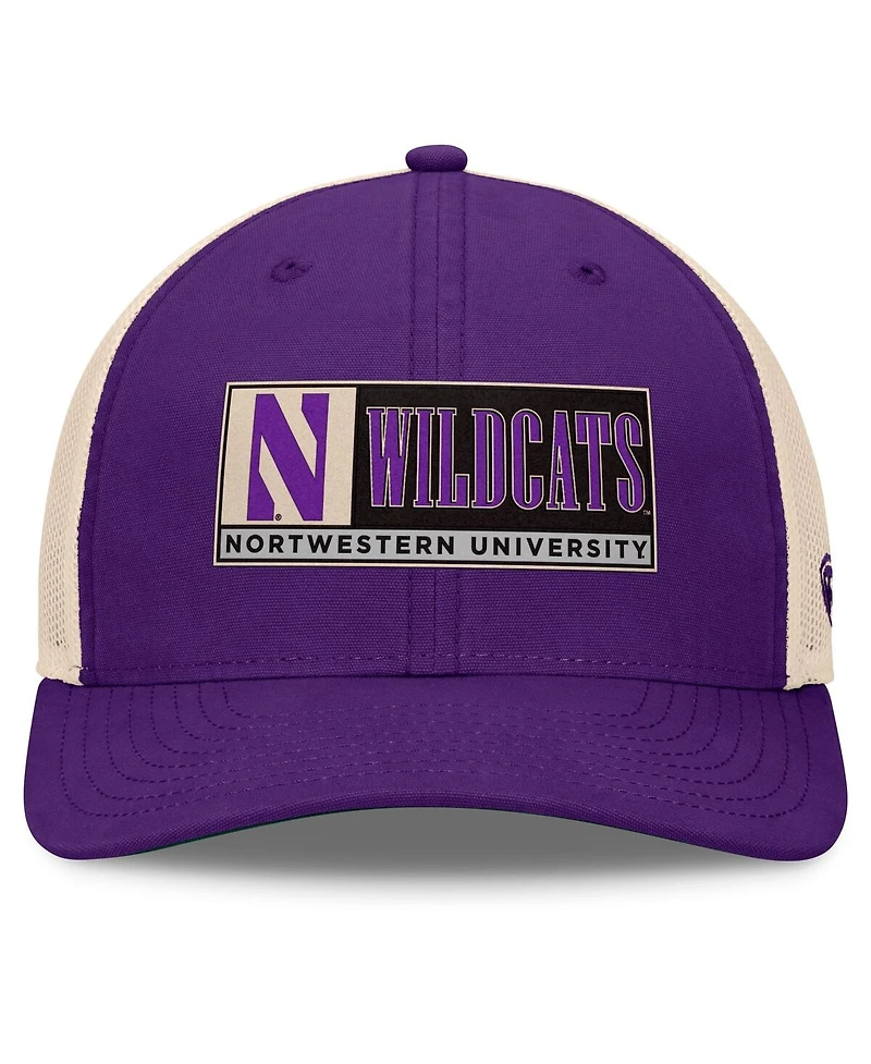 Top of the World Men's Purple/Natural Northwestern Wildcats Bennett Trucker Adjustable Hat