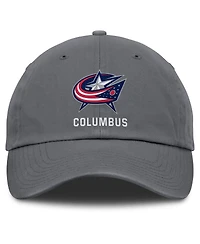 Fanatics Men's Charcoal Columbus Blue Jackets Washed Adjustable Hat
