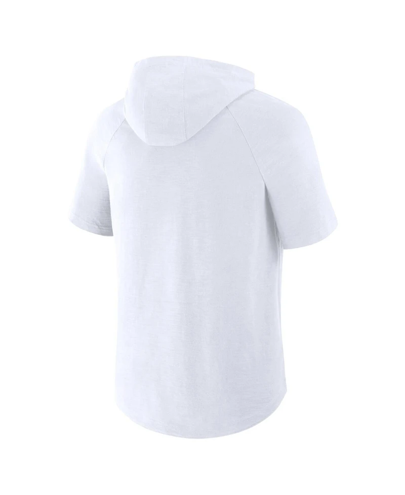 Fanatics Men's White Columbus Crew Hat Trick Stadium Slub Raglan Short Sleeve Pullover Hoodie