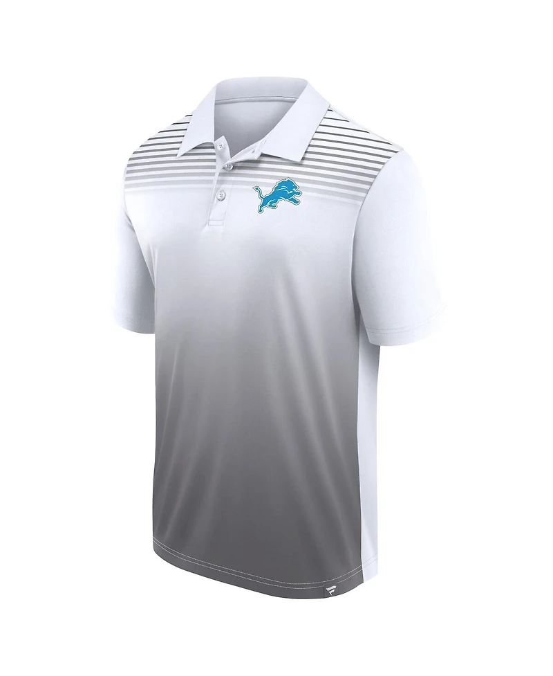 Logo Athletic Men's White/Gray Detroit Lions Sandlot Game Polo Shirt