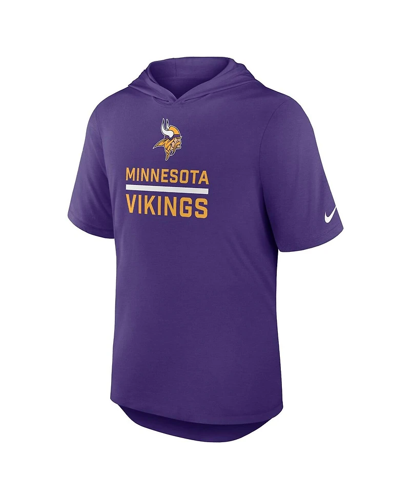 Nike Men's Purple Minnesota Vikings Lockup Tri-Blend Hoodie T-Shirt