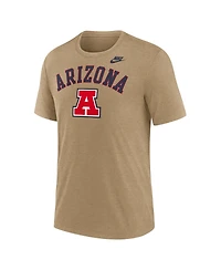 Nike Men's Heather Light Brown Arizona Wildcats Legacy Arch Tri-Blend T-Shirt