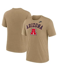 Nike Men's Heather Light Brown Arizona Wildcats Legacy Arch Tri-Blend T-Shirt