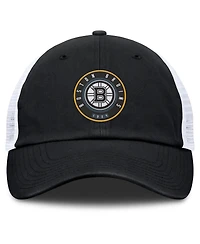 Fanatics Men's Black/White Boston Bruins Averie Trucker Adjustable Hat