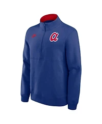 Nike Men's Royal Atlanta Braves Cooperstown Collection Fleece Half-Zip Pullover Hoodie