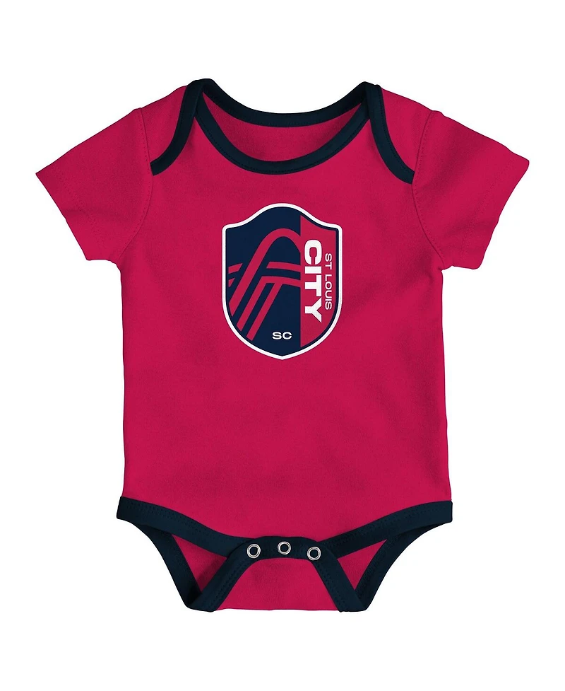 Outerstuff Newborn 3-Pack St. Louis City Sc Loyal Buddies Bodysuit Set