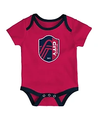 Outerstuff Newborn 3-Pack St. Louis City Sc Loyal Buddies Bodysuit Set