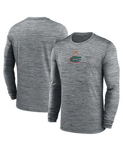 Jordan Men's Charcoal Florida Gators 2025 Sideline Velocity Performance Long Sleeve T-Shirt